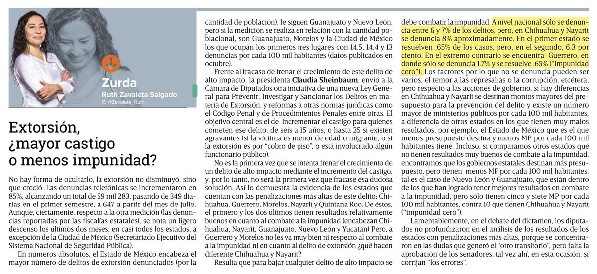 #kJ
EXTORSIÓN, ¿MAYOR CASTIGO O MENOS IMPUNIDAD?
(<a href="/Zavaleta_Ruth/">Ruth Zavaleta</a> / opinión / <a href="/Excelsior/">Excélsior</a>)
#TemasParaElAnálisis