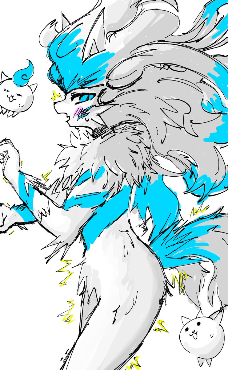 jdjagnp2's tweet image. 引っ張っちゃダメなネコはこの後どうなったんでしょうね…  白フォノくんを描いてみました
#にゃんこ大戦争　#にゃんこ