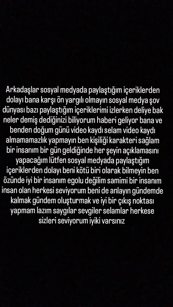 Sayın Türkiye halkına Sayın Sosyal Medya Halkına önemli açıklama