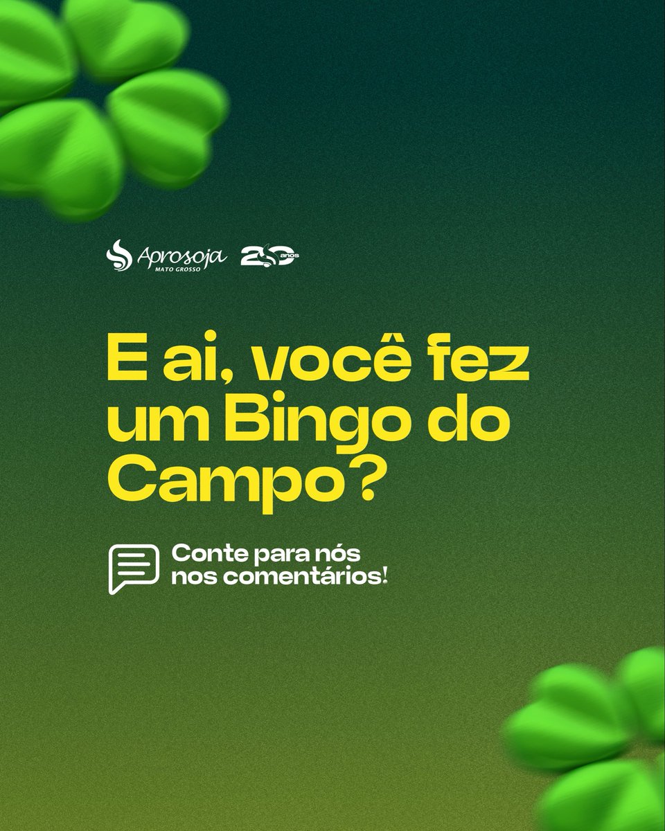 AprosojaMT's tweet image. Bingo do Produtor Rural!🚜

Será que você marca todos esses quadrinhos? 🧐

Conta pra gente nos comentários: qual dessas atividades faz parte da sua rotina no campo? 👇

#AprosojaMT #BingoDoCampo #ProdutorRural #VidaNoCampo #Agronegócio #Soja #Milho