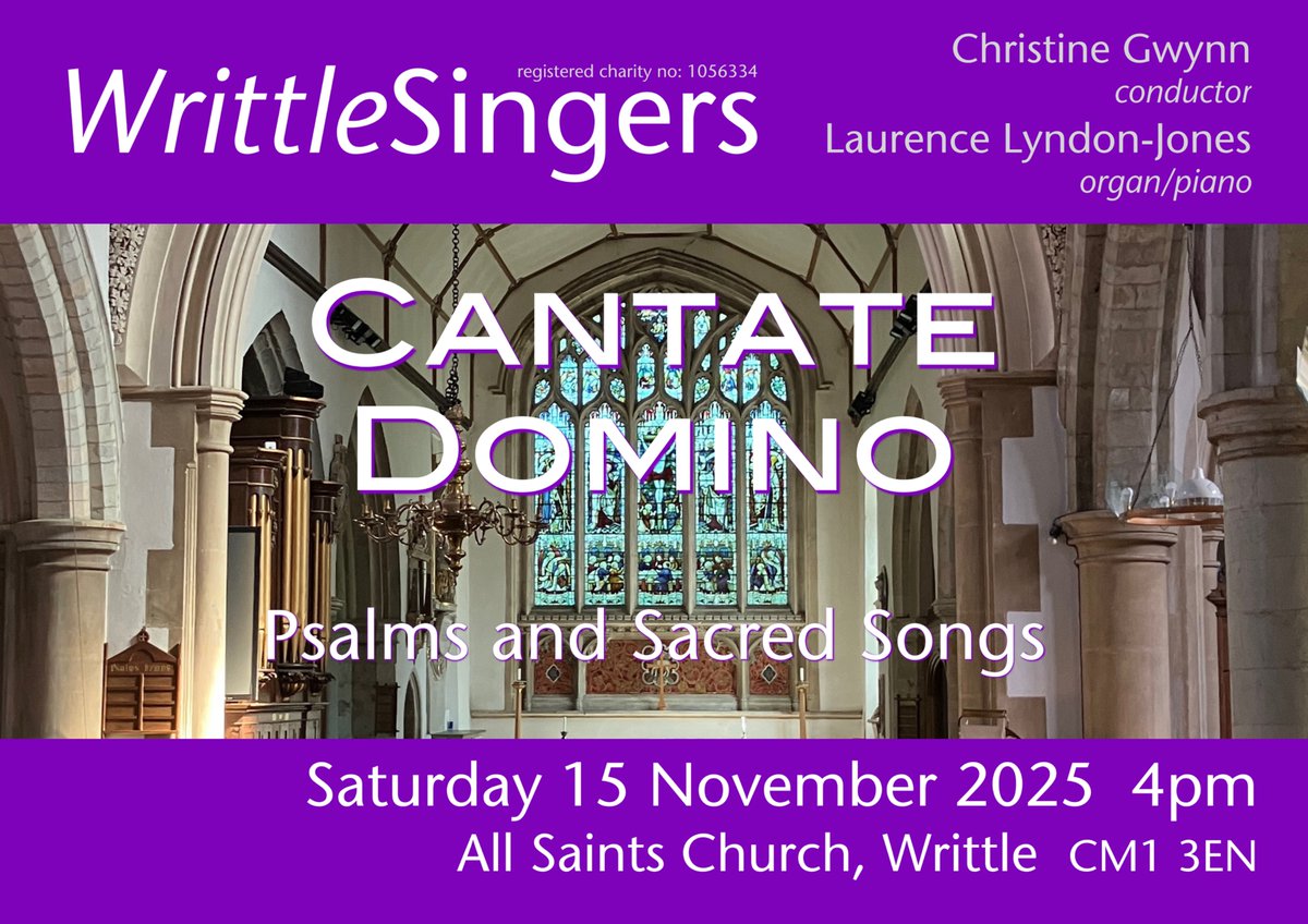 Two weeks to go! Victoria, Parsons, Purcell,  Chilcott, Bruckner, Grieg and more... #choral #writtle #chelmsford