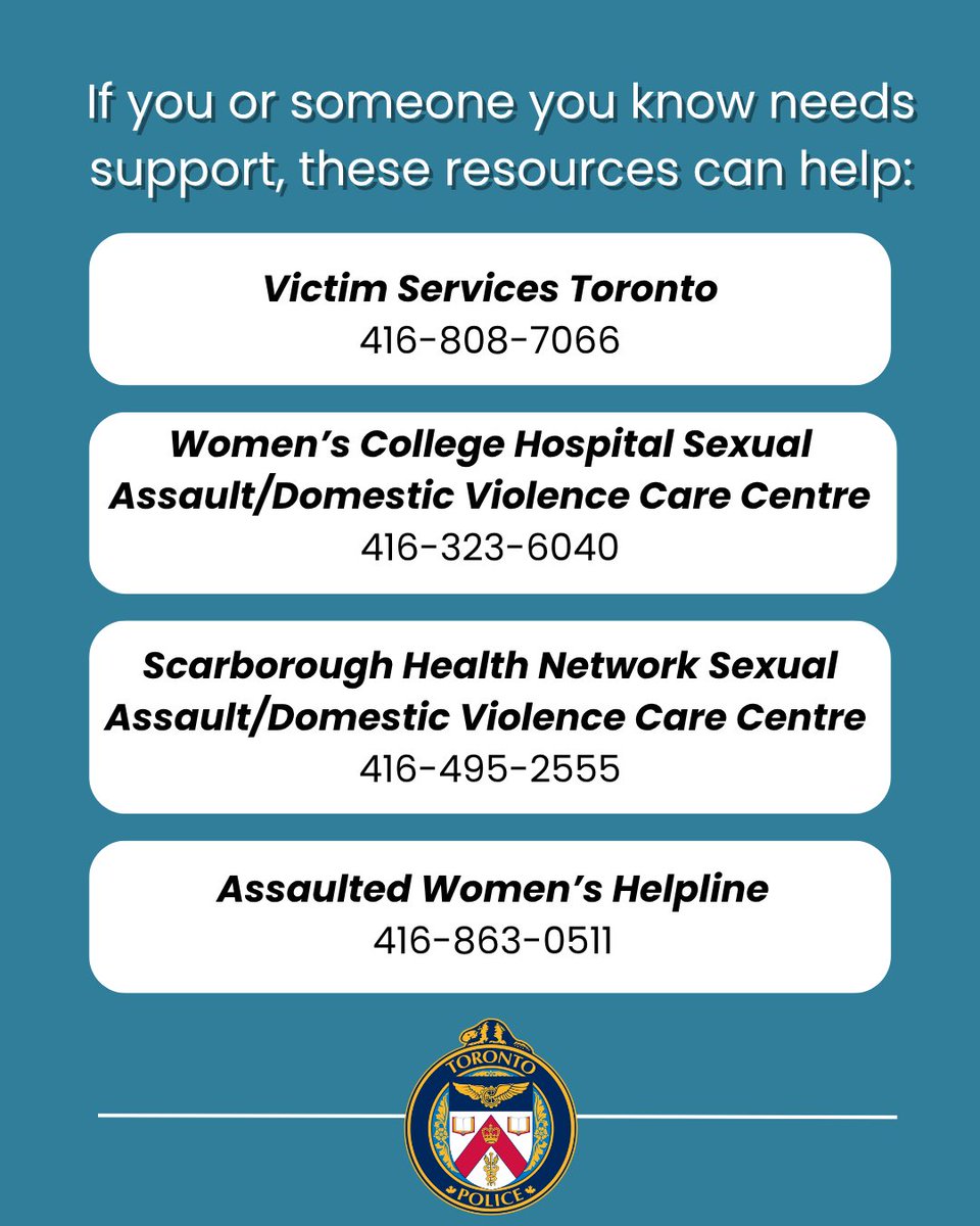 At the Toronto Police Service, we recognize that intimate partner, domestic, and family violence can take many forms — physical, emotional, financial, or psychological.

If you or someone you know is being harmed, you are not alone. Help is available.