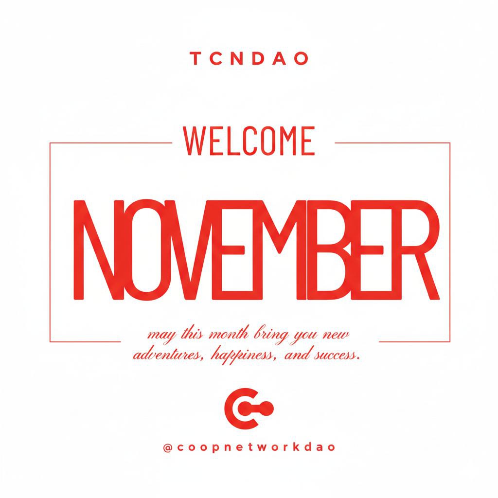 coopnetworkdao's tweet image. Welcome to November! 

This month is a gentle reminder to slow down, reflect on all you&apos;ve accomplished this year, and gather your energy for the final push.

Don&apos;t forget you still have the opportunity to buy TCNDAO at presale price !!

#preslae #TCNDAO