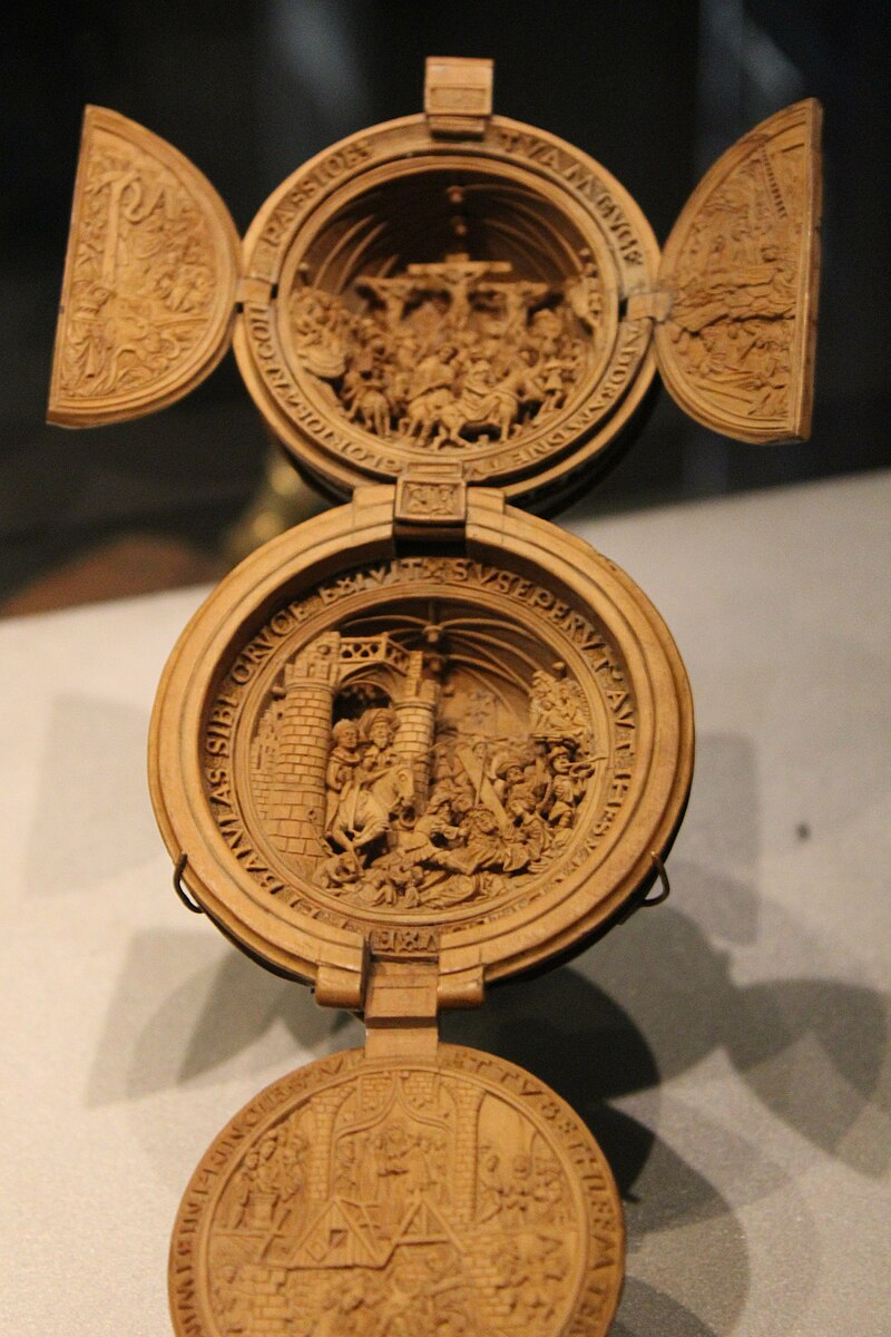 I love the illuminated manuscripts, of course, but one of my very favorite categories of medieval artefacts is the carved wooden prayer beads from the early 1500's. Henry VIII gave a whole rosary of these to Catherine of Aragon at one point.
