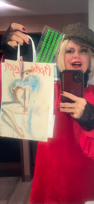 What is the secret to living to 100? I’m in Hollywood attending the 99th birthday of Hilary Knight. Here’s my gift bag - with his beautiful watercolor of me - a poster he designed for my show Songs For A Blue Angel- a Marlene Dietrich tribute. The show was Hilary’s idea. I hardly