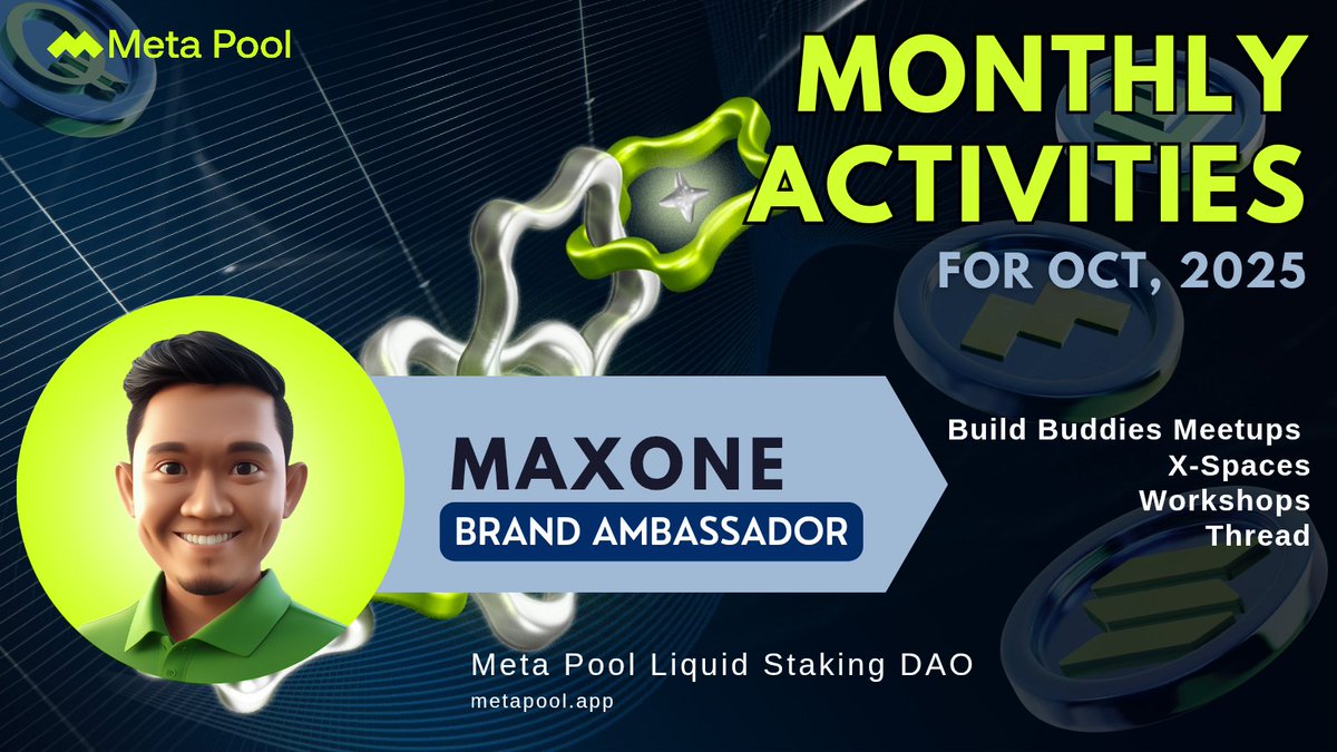 MONTHLY ACTIVITY REPORT

In Oct 2025, as a Meta Pools Ambassador, I actively engaged in community-building initiatives, educational events, and content creation to promote Meta Pools and blockchain adoption across Indonesia. My activities included hosting Build Buddies 6 Meetups