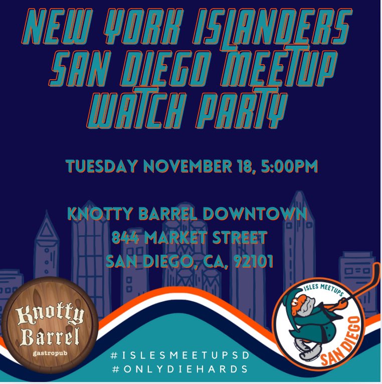 Our next watch party will be on Tuesday, November 18, 5PM, at Knotty Barrel Downtown!  Join us as we watch the #isles play against The Dallas Team!
The first person that shows up will get an autographed Mat Barzal photo!  So don’t be late! 😉
#IslesMeetups #IslesNation #LGI