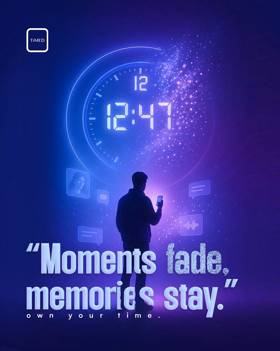 TheTimedApp's tweet image. Social media doesn’t have to last forever, it just has to feel real.
Welcome to TiMED, the social platform built for the moment., not the archive. 

#TiMEDApp
#LiveInTheMoment
#SocialMediaReimagined
#TheMomentIsComing