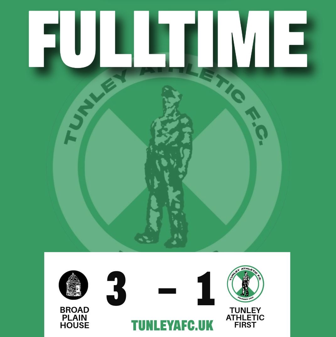 Soaked, spent, and still swinging. Took the lead early, but Broad turned it in the second half. 3–1 the final.
Plenty of fight, plenty to build on. 💚🤍 #UpTheTun”
Tunleyafc.uk