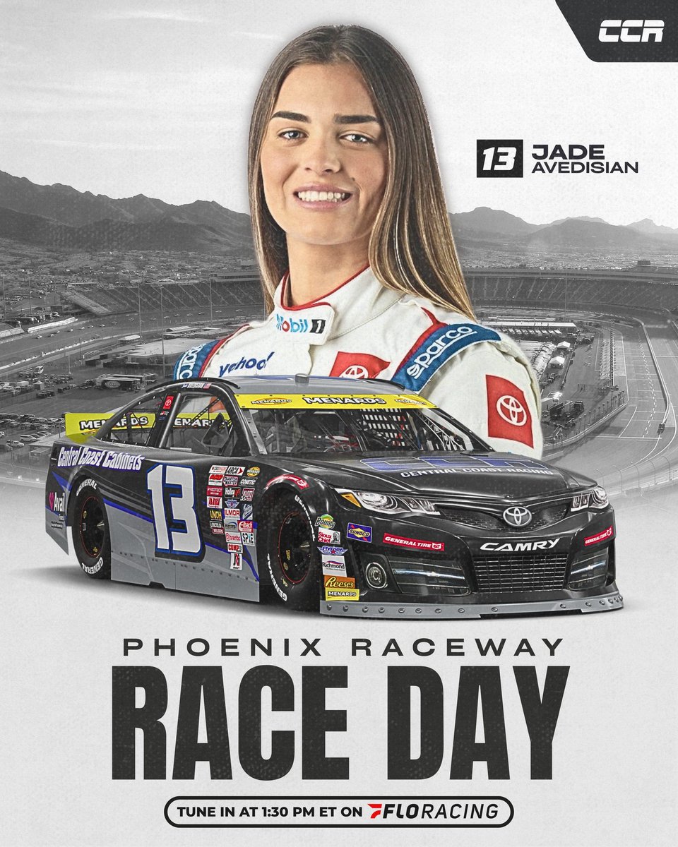 The season finale is here! Jade Avedisian takes the wheel of the No. 13 Central Coast Racing machine at Phoenix Raceway for one last showdown of the year. Let’s finish strong! 🔥 #CentralCoastRacing

#ARCA #PhoenixRaceway #teamtoyota #arcaracing #toyotaracing