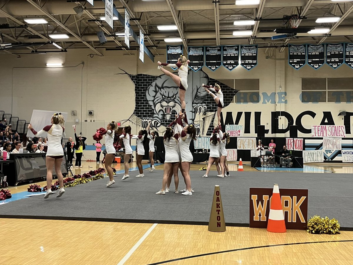Oakton Cheer is in action today at Region Cheer!#WEAREOAKTON