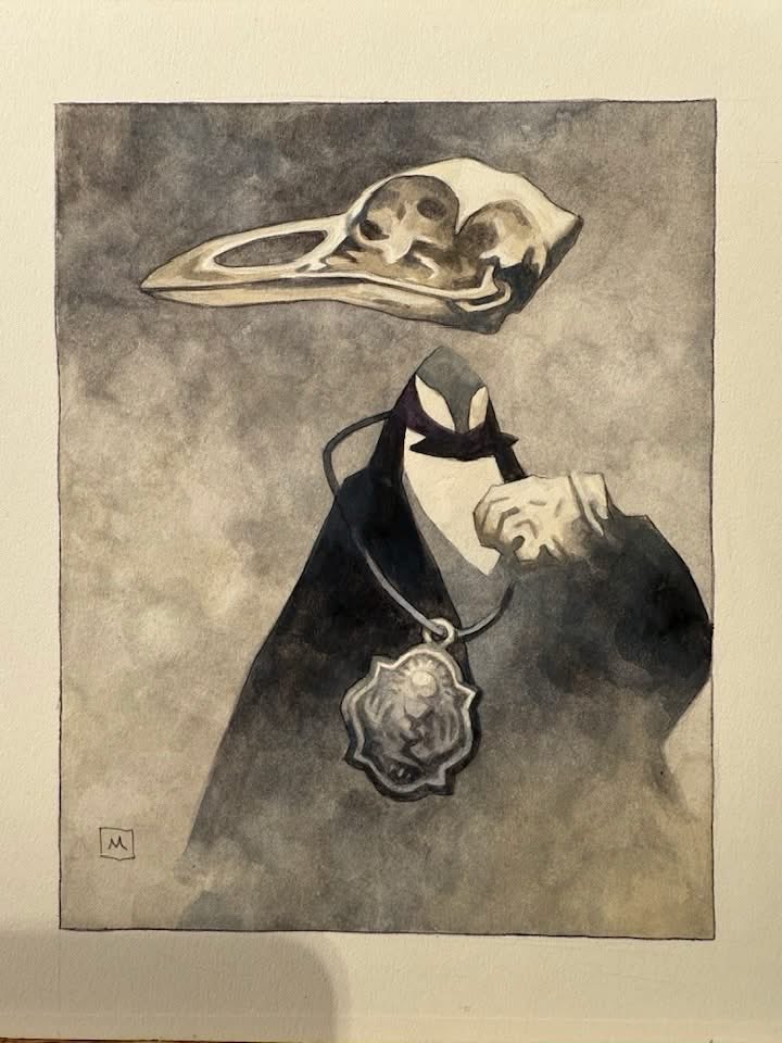 A new one by me— ink wash, watercolor and gouache.