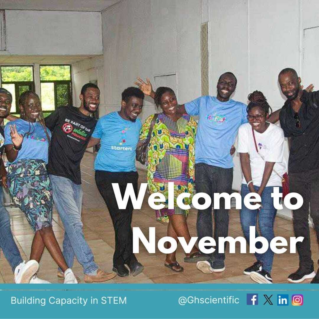 Ghscientific's tweet image. 📣 Welcome to November from GHScientific! 🍂🔬
As the year winds down, we’re turning up the science This month with:
🧠 A Conversation on the Nobel Prize in Physiology 
👩🏽🔬 STEM Workshop for Girls 
🌐 Online Science Communication Course 
#ScienceForEveryone #STEMGhana #Scicomm