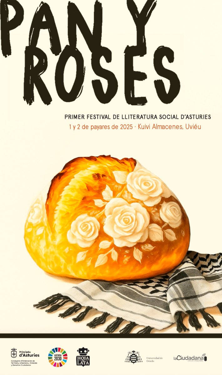 Saludamos el <a href="/Fest_PanyRoses/">Festival Pan y Roses</a>, que pretende divulgar los ODS de la Agenda 2030 a través de literatura y pensamiento 
Este fin de semana en espacio Kuivi Almacenes, Oviedo. En estand Kafka &amp; Co encontraréis la novela de nuestra colega Carmen Rueda, Mariposas negras sobre fondo rojo