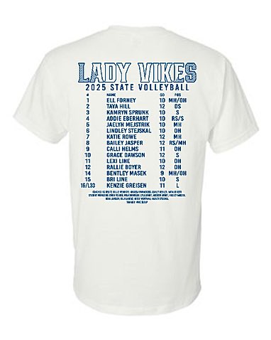 State Volleyball Apparel is now available! 💙🏐

Orders close tomorrow at 11:00 AM!

Shop here:
…mbus-lakeview-statevb25.itemorder.com/shop/home/