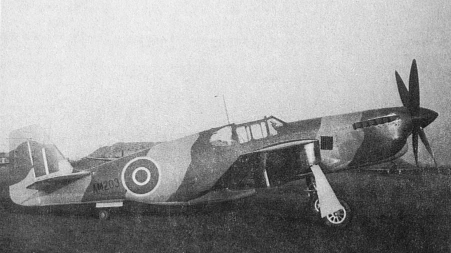 British Mustang X fighter AM203 at rest, 1942