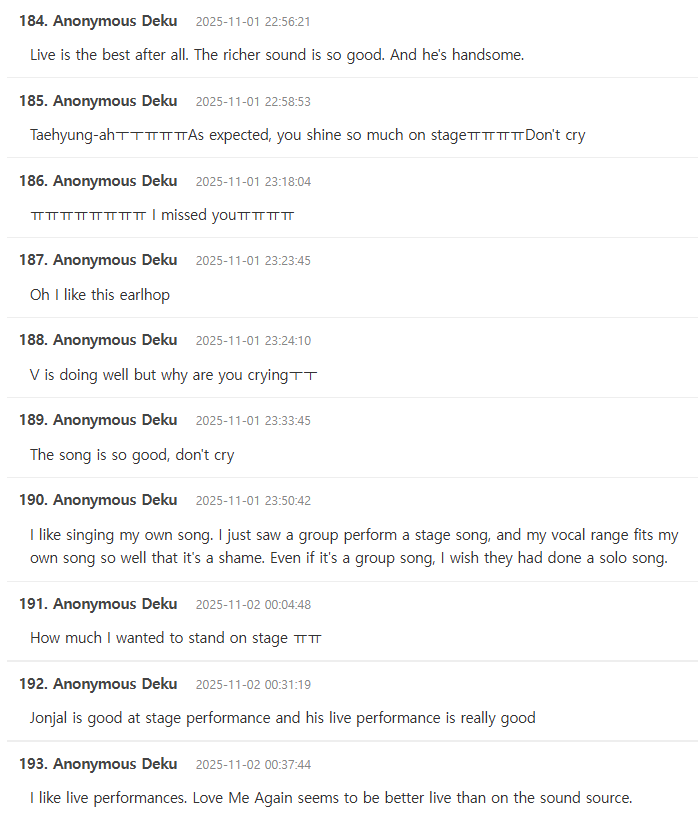 Taehyung is getting praised by k-netz currently, his song love me again was most searched song in south korea when he performed on stage! he's being brutally praised for his vocals and handsome face 💜