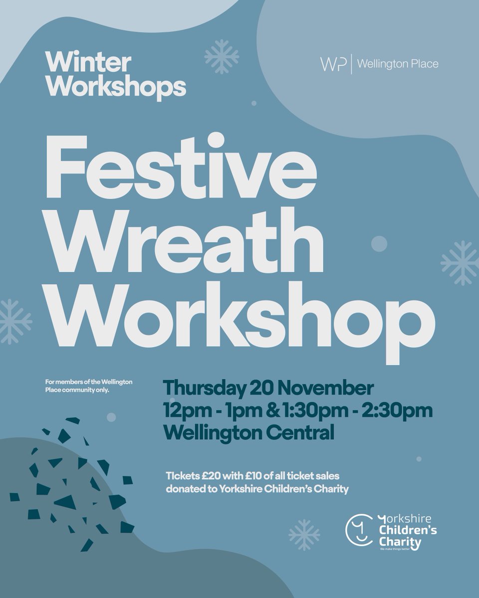 Let’s get festive! 🎄 

Join us on Thursday 20 November for a Wreath Making Workshop and create your very own Christmas masterpiece to take home! 

Find out more and sign up here 👉 wellingtonplace.co.uk/events/ 

#WreathMaking #CreativeWorkshop #Community #WellingtonPlace