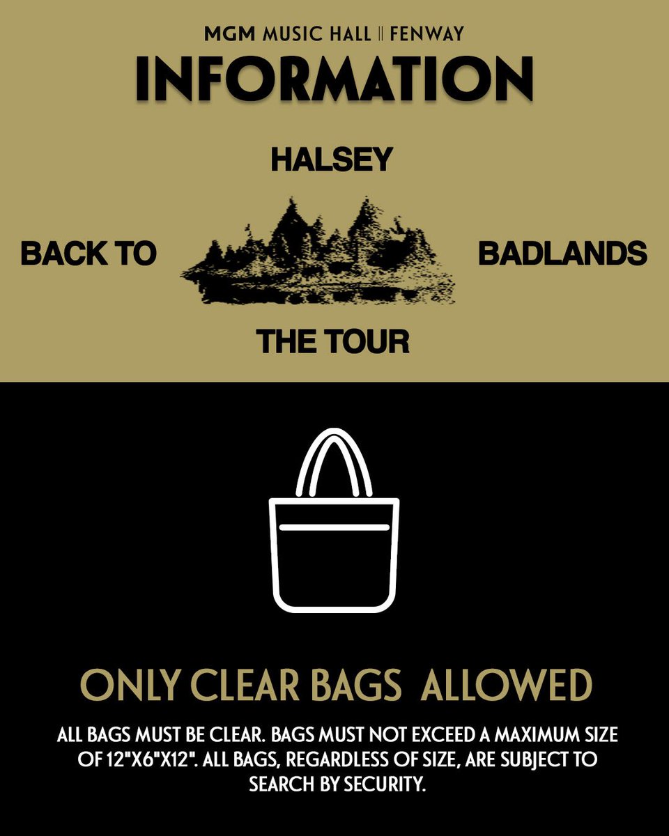 haIseylq's tweet photo. Important policies about Halsey’s concert in Boston. #BackToBadlands https://t.co/461Ez3hQf7
