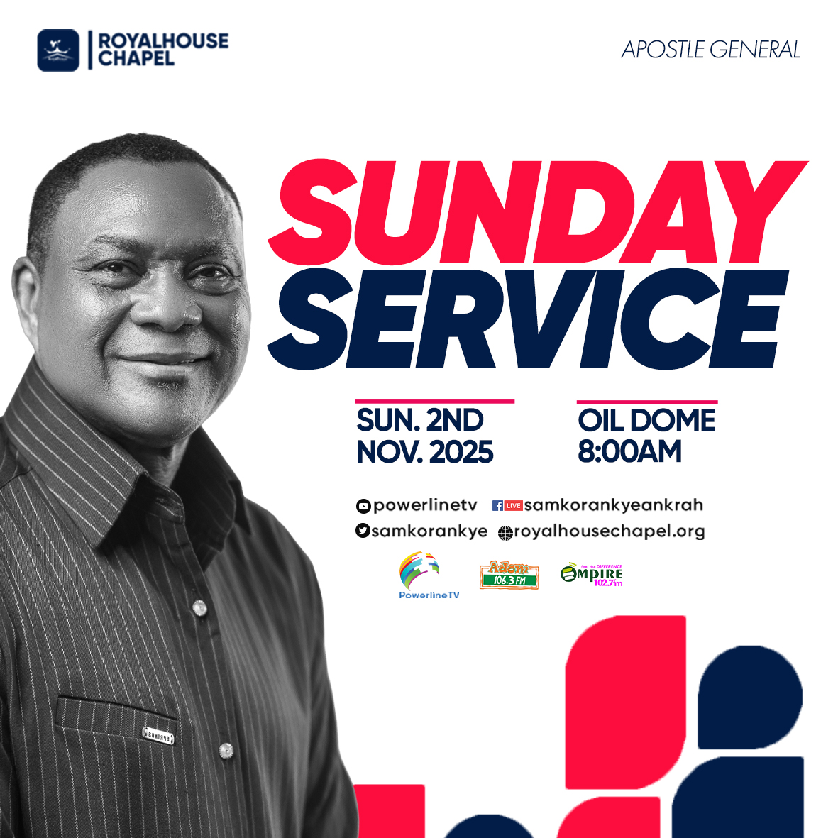 “...I have been anointed with fresh oil.” – Psalm 92:10
 TOMORROW: Sunday Service at the Oil Dome, 8:00 AM. 
Come and receive the oil to finish well!
Also, don’t miss the Movers Market after service!