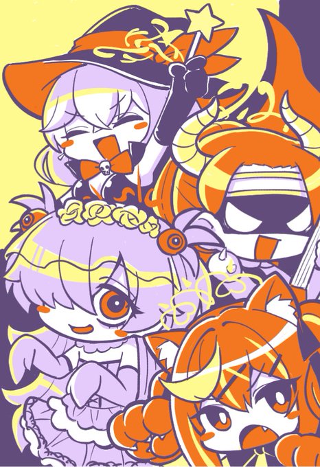絵チャで描いたオカルト研究会(ハロウィン) 