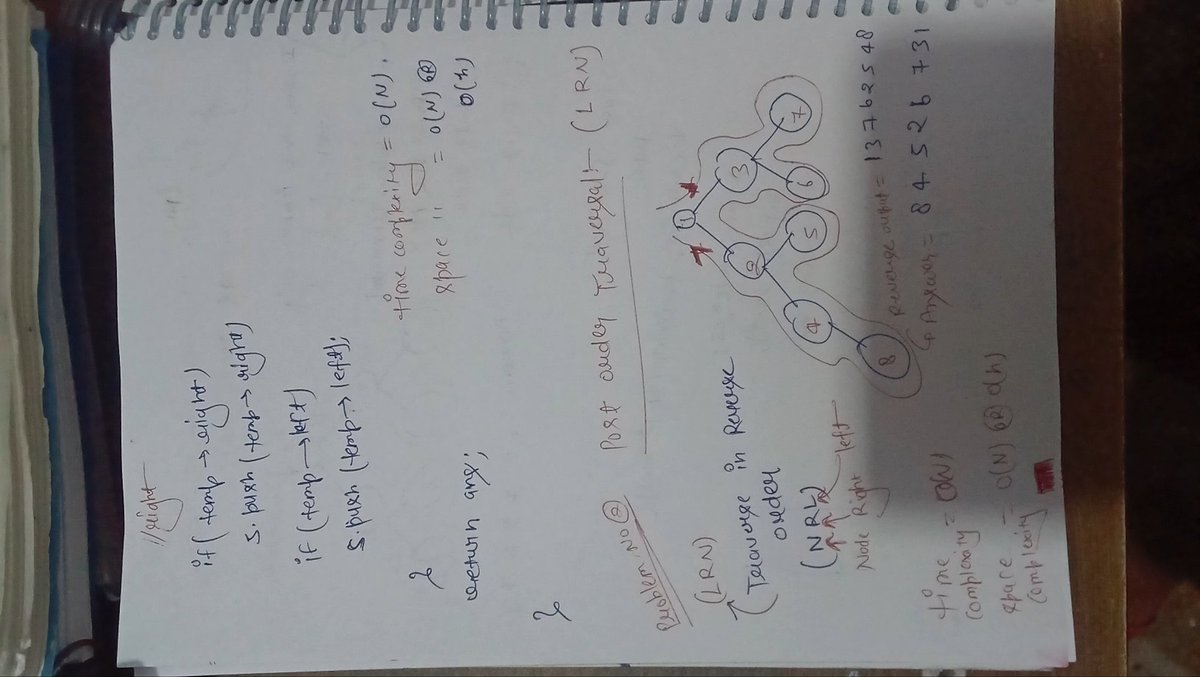 programmersatya's tweet image. 💡 Day 25 of #100DaysOfDSA
✅ Pre order Traversal
✅️ Post order Traversal
✅ In order Traversal
I’m currently learning DSA in C++ from theì CoderArmy YouTube channel with @rohit_negi9 brother — an amazing mentor
#100DaysOfCode #DSA #Cplusplus #CodingJourney