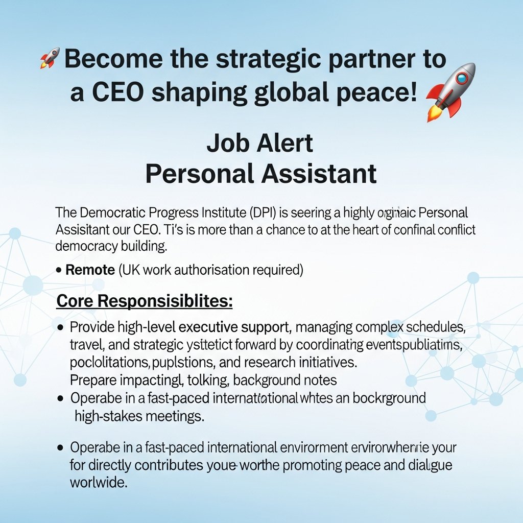 millionexperts's tweet image. 🚀 𝐁𝐞𝐜𝐨𝐦𝐞 𝐭𝐡𝐞 𝐬𝐭𝐫𝐚𝐭𝐞𝐠𝐢𝐜 𝐩𝐚𝐫𝐭𝐧𝐞𝐫 𝐭𝐨 𝐚 𝐂𝐄𝐎 𝐬𝐡𝐚𝐩𝐢𝐧𝐠 𝐠𝐥𝐨𝐛𝐚𝐥 𝐩𝐞𝐚𝐜𝐞!
📍 Remote
𝙋𝙚𝙧𝙨𝙤𝙣𝙖𝙡 𝘼𝙨𝙨𝙞𝙨𝙩𝙖𝙣𝙩
Apply: millionexperts.com/jobs/Job-annou…

#Hiring #PersonalAssistant #ExecutiveAssistant #RemoteWork #UKJobs #InternationalRelations