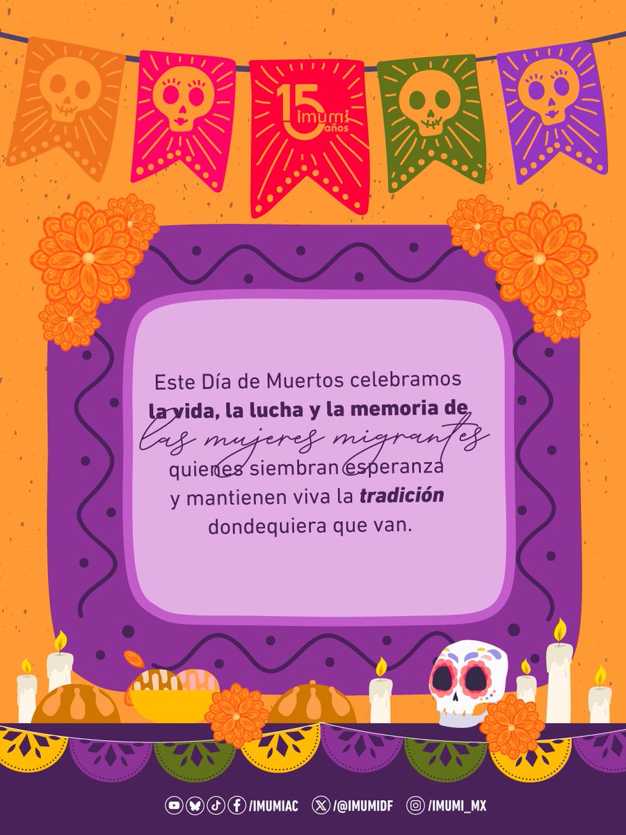 #DíaDeMuertos #MujeresMigrantes
💀 Este Día de Muertos recordamos a las mujeres migrantes, quienes mantienen vivas nuestras raíces más allá de las fronteras.
