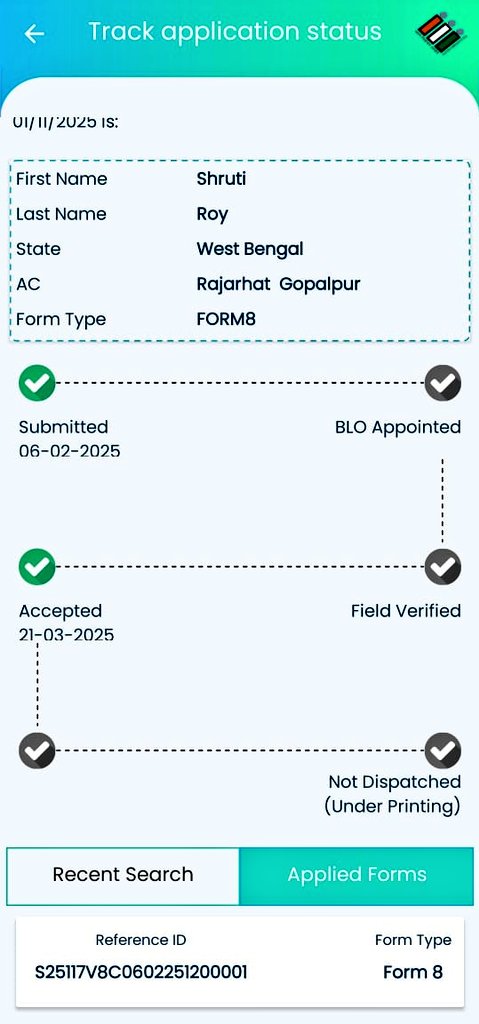shruti_roy's tweet photo. @CEOWestBengal May I know when the card will reach.? https://t.co/5zyM69kXYg
