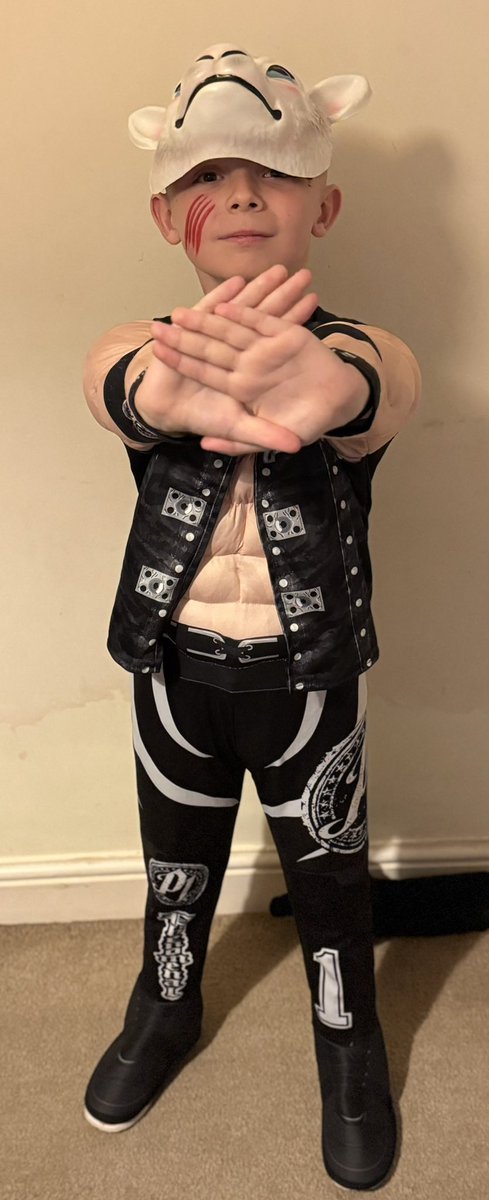 danneal666's tweet photo. @AJStylesOrg my son was desperate to be his favorite wrestler for Halloween. Albie hopes you approve. 🤘🏼❤️🎃 https://t.co/E6f7EM0W2E