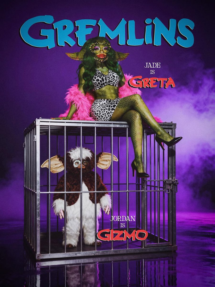 JADE's halloween costumes and her using her boyfriend as a prop through the years: a thread

JADE as greta from gremlins (halloween 2025)