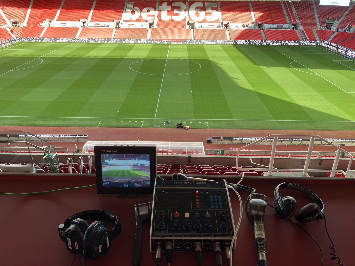 All set at a sunny Stoke with Bristol City for <a href="/bbcbristolsport/">BBC Sport Bristol</a> Commentary with me and Gary Owers from 3.