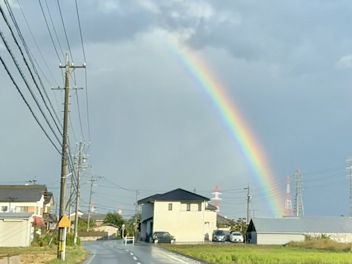 岐阜で虹🌈根本まで行きたかった。無理か笑