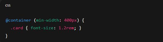 ReactLanding's tweet image. 🚀 CSS Container Queries
Style based on container, not viewport 👇
⚡ Smarter responsive design.
#CSS #Frontend #UIDesign