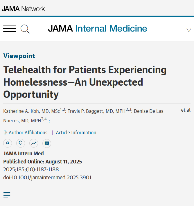 Viewpoint: #Telehealth has improved health care access for individuals experiencing homelessness by reducing barriers, although challenges like phone security and social interaction remain to be addressed. ja.ma/4hGrp6D