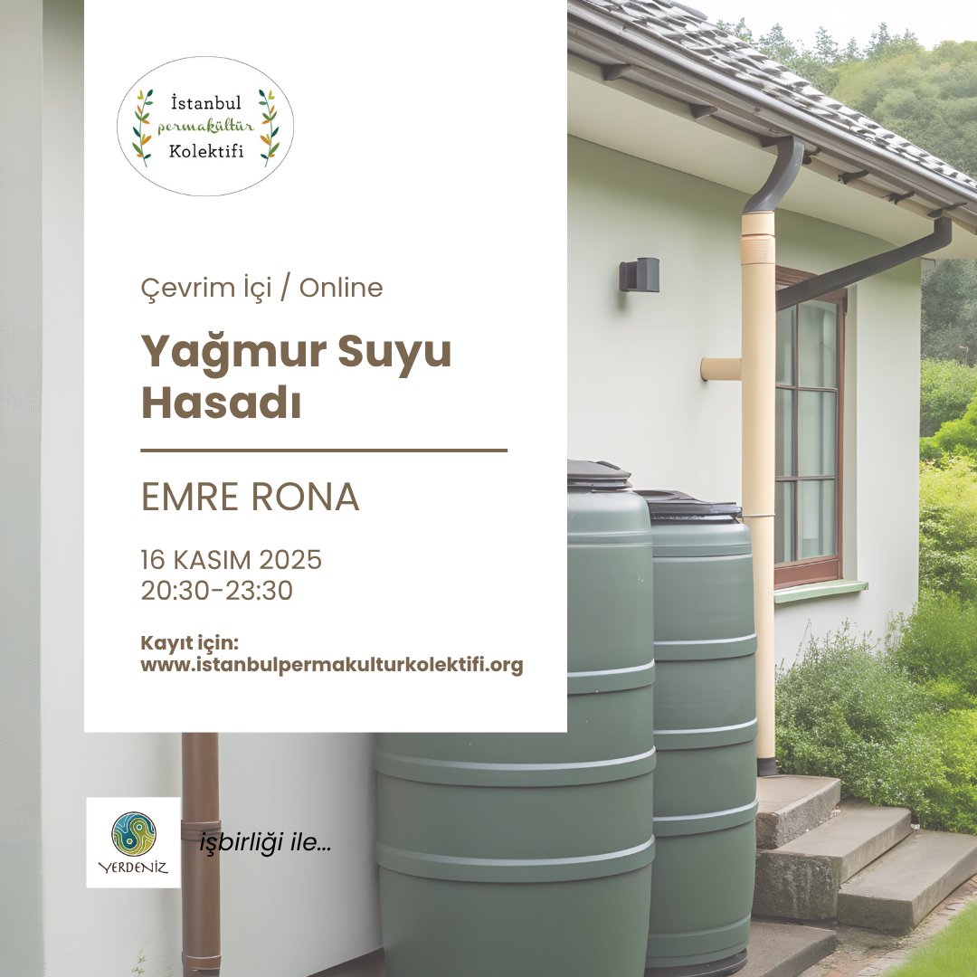 16 Kasım 2025'te Yağmur Suyu Hasadı eğitimimiz var. Detaylar ve kayıt formuna profilimizden ulaşabilirsiniz. #yağmursuyuhasadı #suhasadı #susuzluk #su