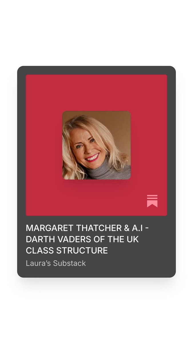 Check today’s Substack on the Darth Vader rapidly demolishing of UK class structure - careers being wiped out. Annihilation of the middle class. substack.com/@onefulness/no… #AI #Ai #Economics