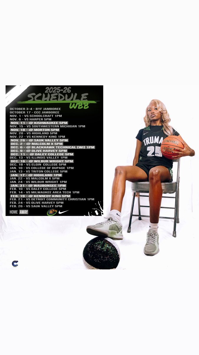 here’s my 2025-26 schedule, come out &amp; support💚🦅👀