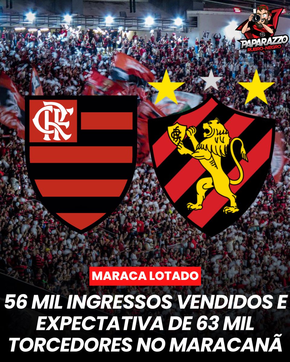 Segundo apuração do repórter @daviazevedo_04, da equipe Paparazzo Rubro-Negro, cerca de 56 mil ingressos já foram vendidos para o duelo entre Flamengo e Sport, neste sábado (01), às 21h, pelo Brasileirão. 

A expectativa é de um público superior a 63 mil torcedores no Maracanã,
