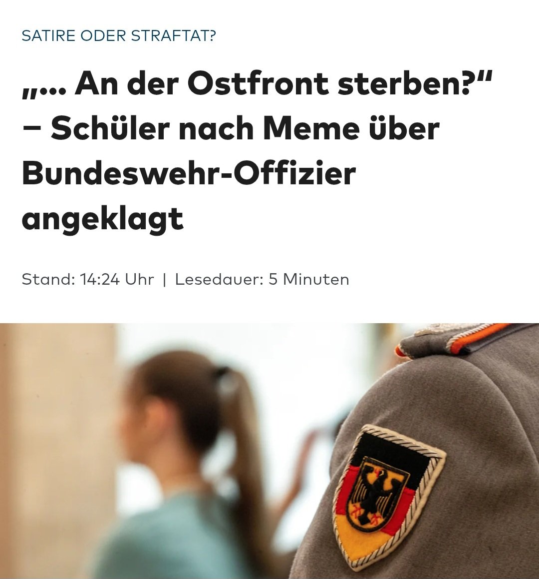 Beruhigt euch, das muss diese "Meinungsfreiheit" sein, von der sie in dieser DDR immer reden.

#Offizier