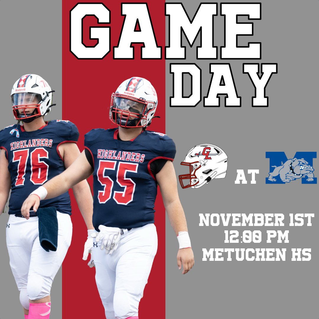 It’s Game Day! The Highlanders look to get back to .500, as we hit the road to take on Metuchen for a BCC Big Noon Kickoff! #CTWTD
