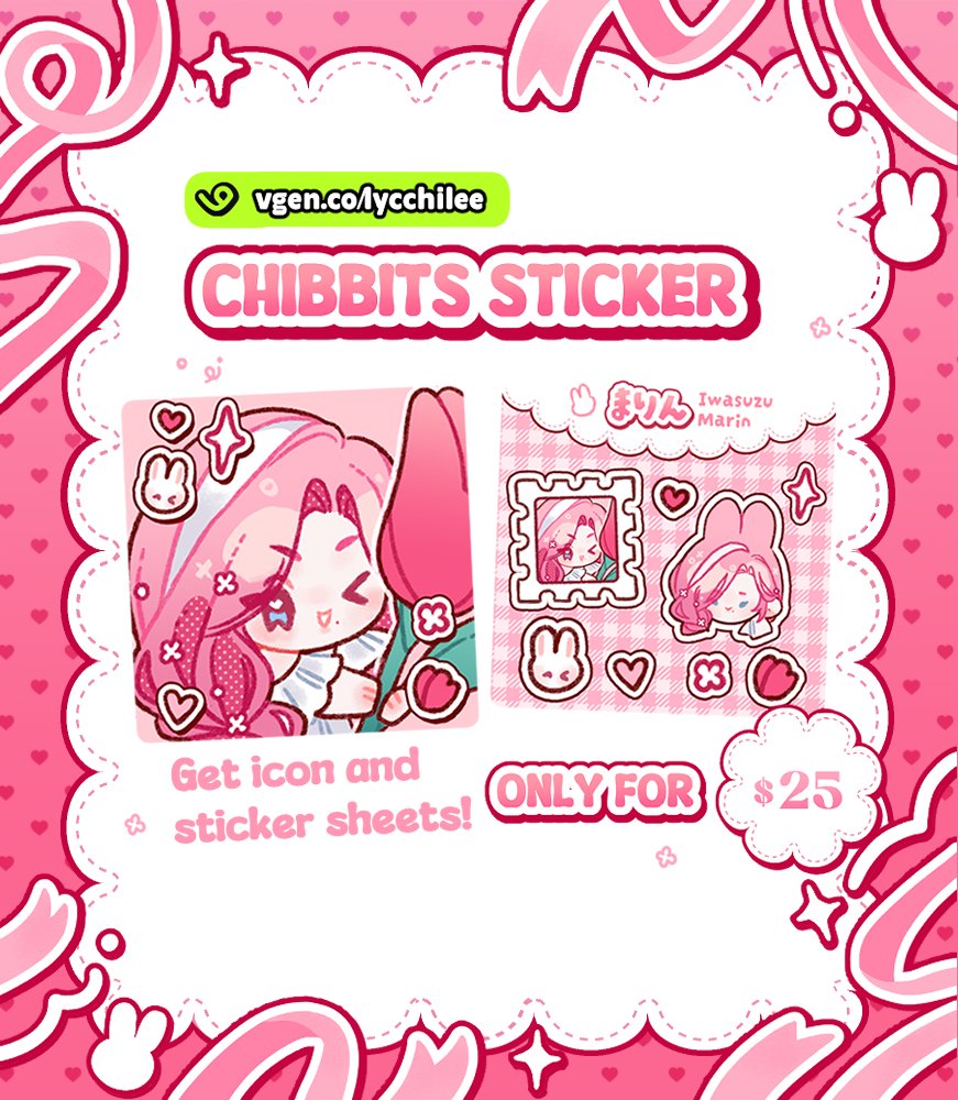 lycchilee's tweet image. Hello! im opening commission in VGen! theres sticker sheets too and you can print it 👀

please check my commission here:
🍒vgen.co/lycchilee
working list information: 
🍒estehlychee.notion.site/Lychee-Working…

#VGenComm #Vgen #Commission #Stickersheets #Chibi