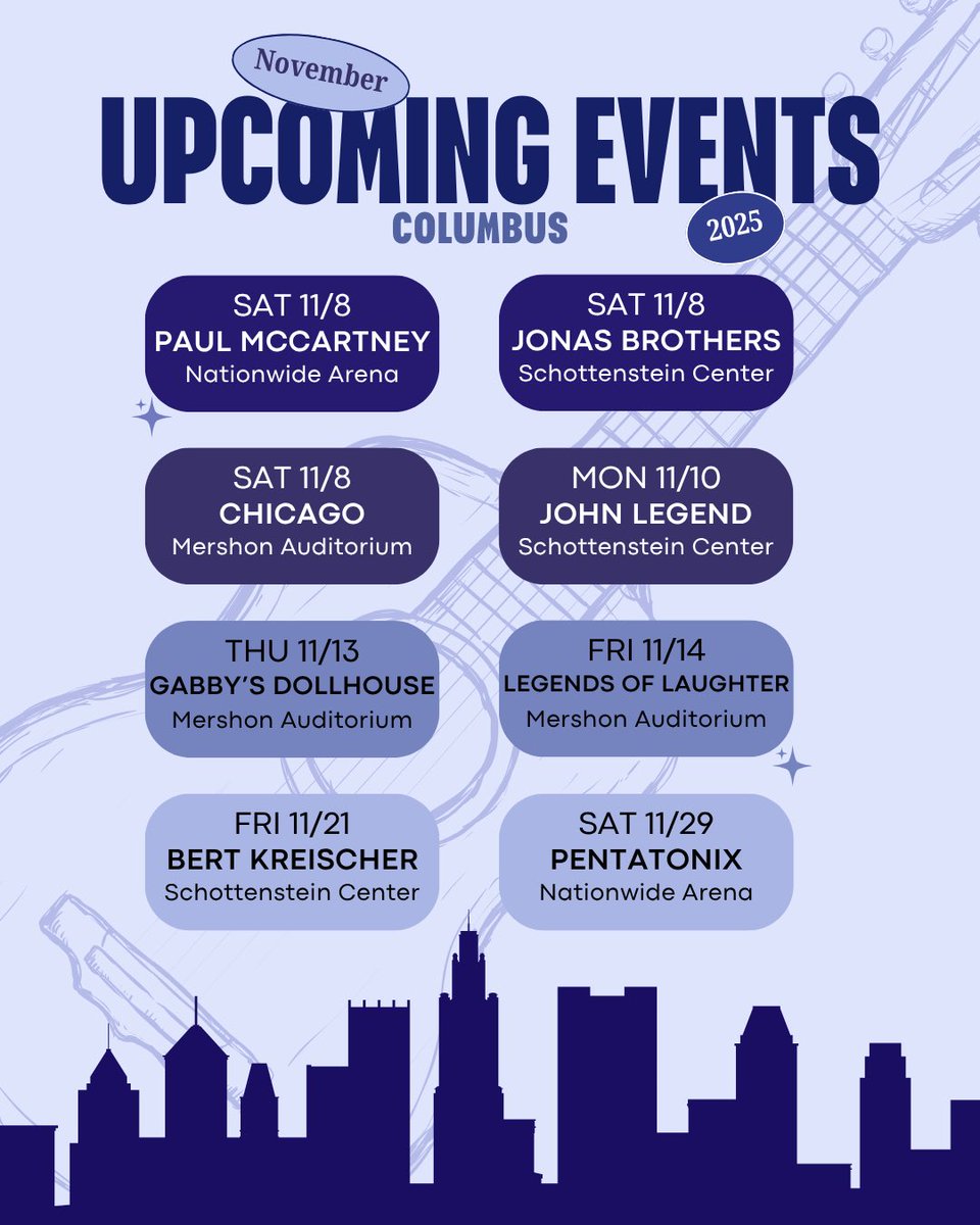 NationwideArena's tweet image. November is here and events are near! We’re kicking things off with a stacked lineup 🔥

See an event you don’t want to miss? Get tickets now at Ticketmaster.com 🎟️
#NationwideArena #ColumbusOhio
