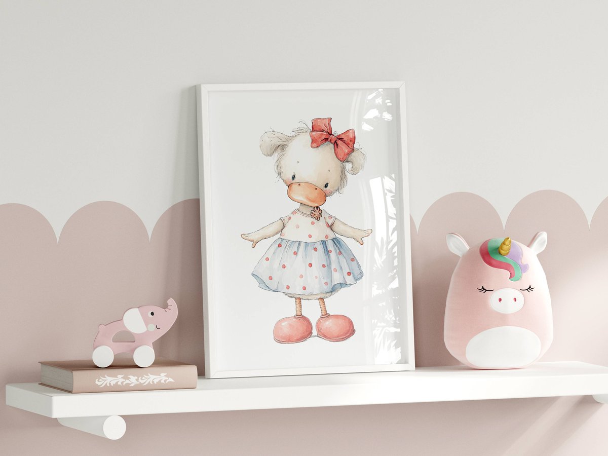 BeeBumpDesigns's tweet image. Cute duck with polka dot dress. Can be personalised with child&apos;s name. Great nursery gift. #personalisedprints #nurseryprints #printsforkids #printsforkidsrooms #duck #cuteduck #smartsocial #giftideas #UKGiftHour