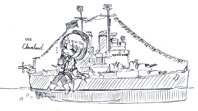 巡洋艦クリーブランドちゃん号。
遅刻すみません、進水日おめでとうございます…!
#戦艦少女版深夜の真剣60分一本勝負 
