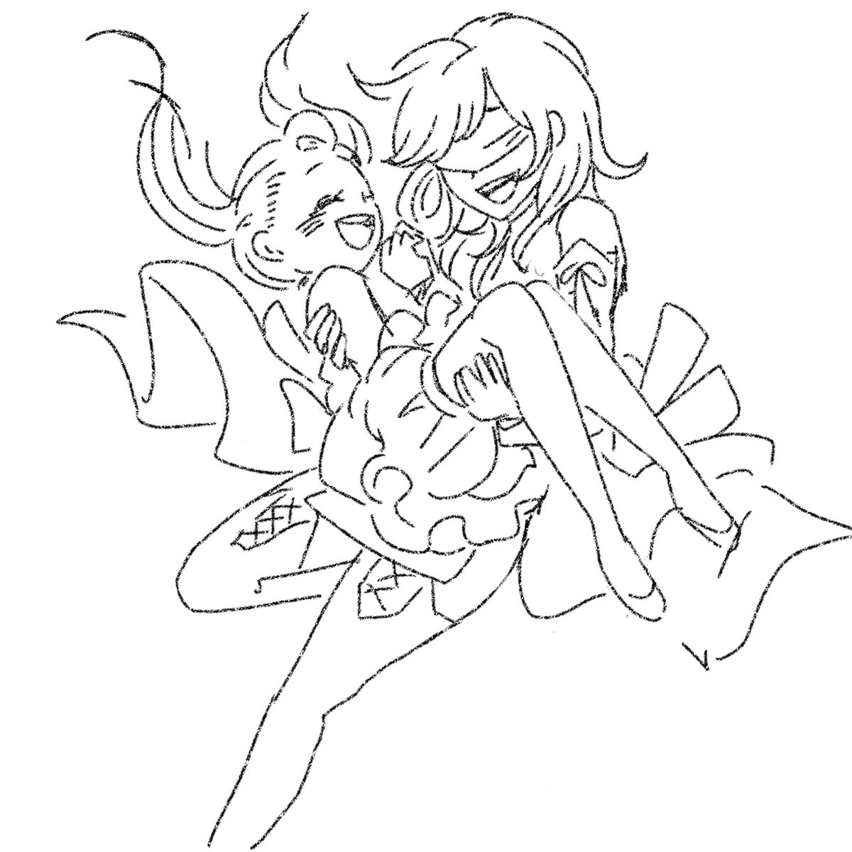 nifu0328's tweet image. カイブツさんには悪いが私が描く10Hちゃん、フィオちゃんをお姫様抱っこしがち