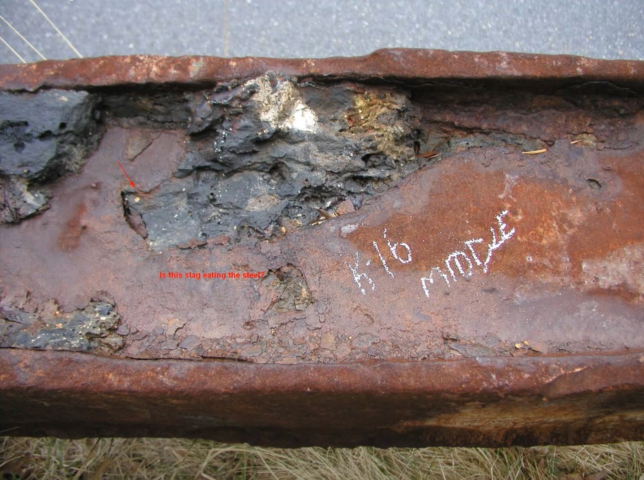 WTC core columns showing evidence of thermite slag.

Something that Mick West falsely claimed didn't exist during our 9/11 conspiracy debate 5 years ago...

youtube.com/watch?v=A7ZF2T…
