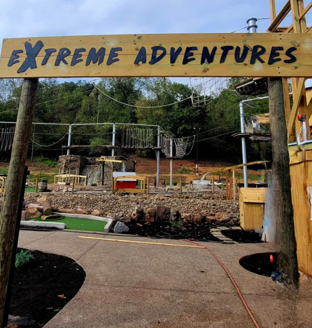 "Extreme Adventures" at Lewis County Park.
West Virginia -Themed Mini Golf, Ropes Course &amp; Zipline! Located:
 257 Smith Run Rd., Weston, WV.