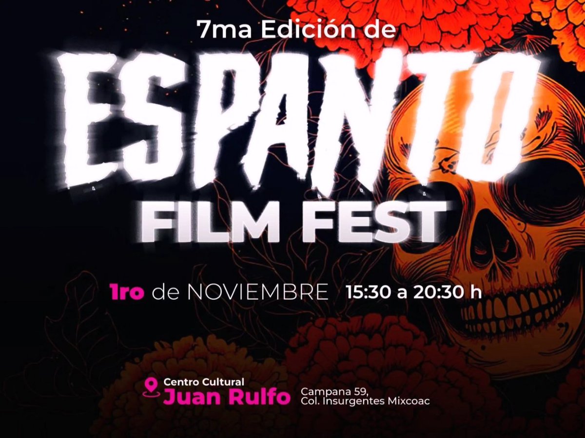 📰 Nos vemos hoy
📅 noviembre 01
🎞 #enotrasnoticias
📽 Centro Cultural Juan Rulfo <a href="/BJAlcaldia/">Alcaldía de Benito Juárez</a>
🕰 15:30 hrs.
🎬 <a href="/EspantoFilm/">𝕰𝖘𝖕𝖆𝖓𝖙𝖔 𝕱𝖎𝖑𝖒 𝕱𝖊𝖘𝖙</a>
🎭 <a href="/latalastilla/">Melissa Ortega</a> <a href="/RiosZarael/">Zarael Rios Centeno</a> <a href="/Pedro_Giu/">Pedro Giunti</a> <a href="/manuel_martel/">MANUEL MARTEL</a> <a href="/JOSS_MONKEY/">Joss Monkey</a> <a href="/AngelCrarzola/">Angel CrArzola</a>

#inothernews #filmfestival #micineyyo
 instagram.com/p/DQhARLPjpoT/…
