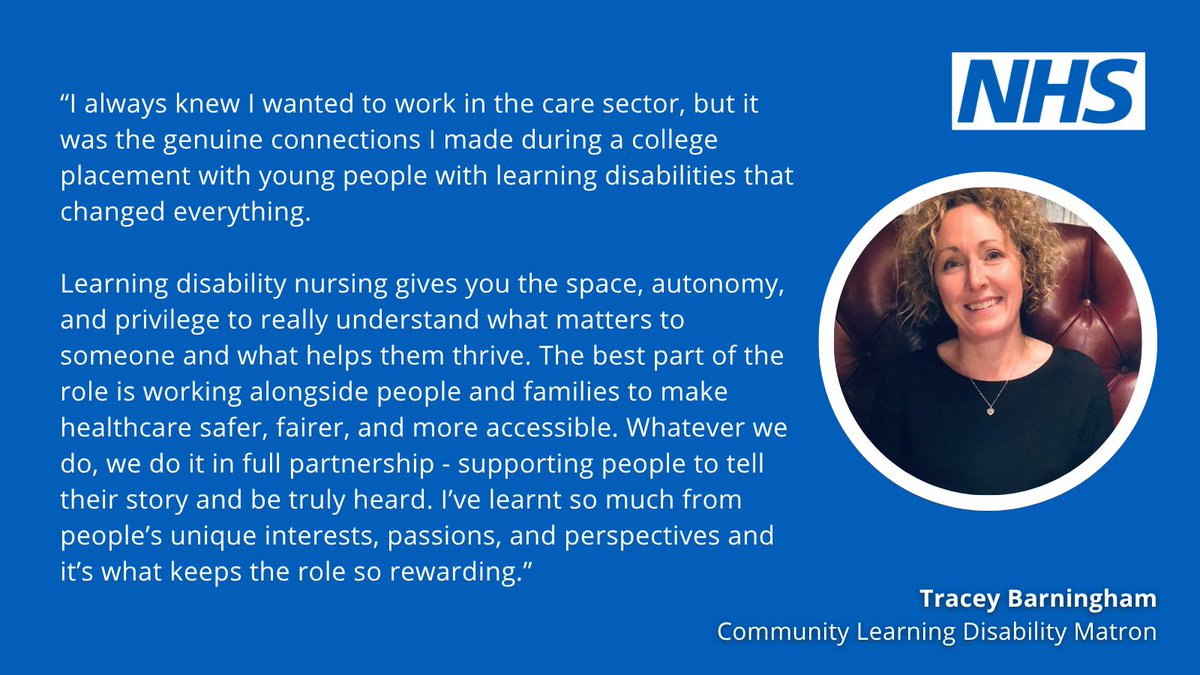 Today we mark Learning Disability Nurses Day and hear from Tracey <a href="/tbarningham11/">Tracey Barningham</a>, Community Learning Disability Matron <a href="/BDCFT/">BDCFT NHS</a>, about her career of 31 years in learning disability nursing and what it means to her. #LDNurseDay
